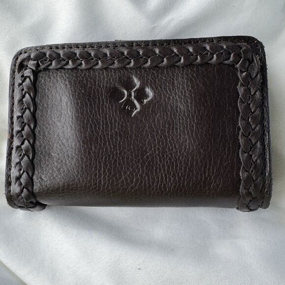 Patricia Nash Leather Womens Wallet Brown 5x3 Zipper & Snap Multi Compartment - Picture 3 of 8